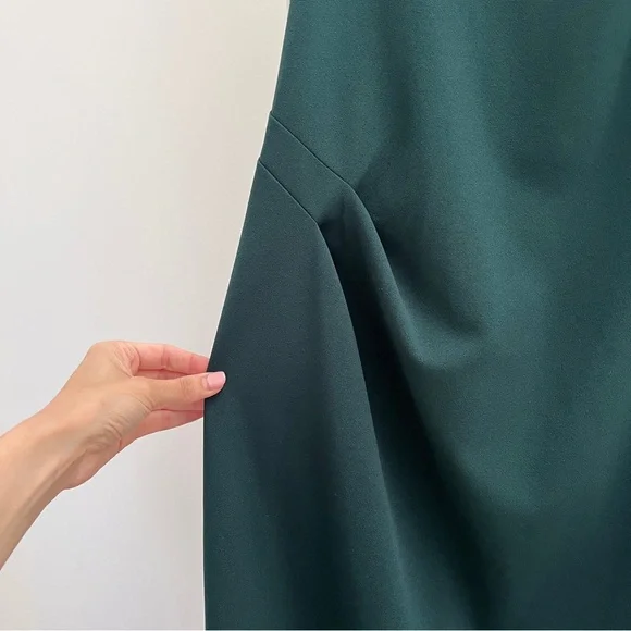 Betsy & Adam One Shoulder Dress in Dark Green - Picture 4 of 12